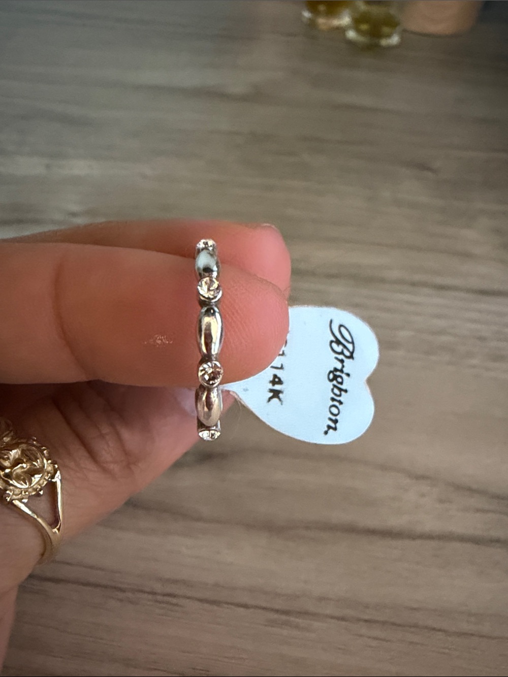 14K White Gold Beaded Ring - White Gold
